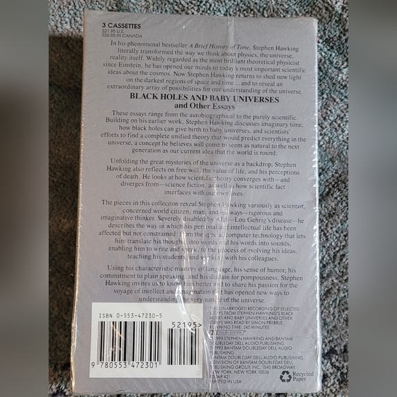 Stephen Hawking Black Holes and Baby Universes cassettes - Picture 2 of 3